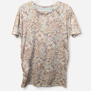 Wonder Nation Floral Kids Dress - Cream and Blue